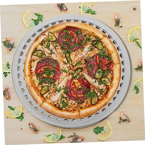 Round Perforated Pizza Pan Stainless Steel 9.05 inch Silver