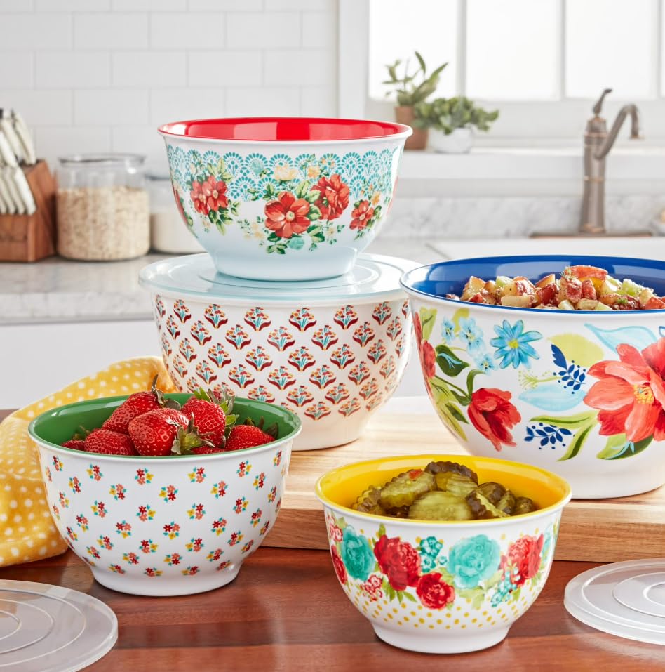 Melamine Mixing Bowl Set (Spring) - color: Spring - 10pcs - Melamine