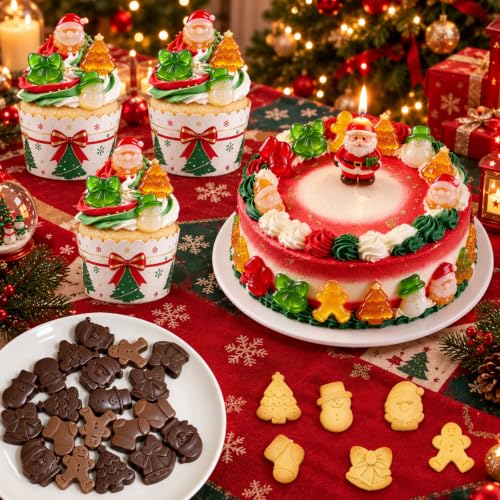 Mini Christmas Silicone Mold, 1Pcs Christmas Chocolate Molds - color: Green