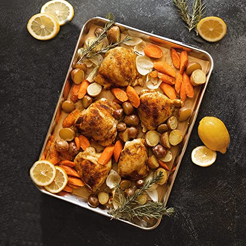 KITCHENATICS Quarter Sheet Baking Pan Aluminum Nonstick Oven Safe Set 2 - size: 9.6" x 13"