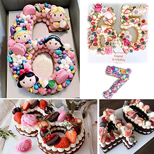 Ducodocu Silicone Cake Pans 3D Large Number Cake Mould Novelty Cake Tins DIY Baking Mold for Birthday Wedding Anniversary 10 inch Number of 7 - size: 7