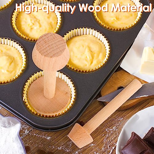 3 Pcs Wooden Tart Tamper Set, Double Side Pie Pastry Dough Tampers, DIY Cake Egg Tart Pan Mold Presser Baking tool for Mini Egg Tart Shells,Pastry, Cheesecake, Mini Pie and Dessert Baking