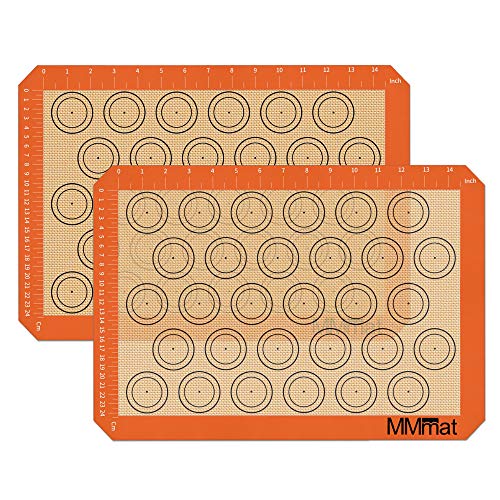 Best German Silicone Baking Mat, 2 Half Sheets Macaron Baking Mats - color: Macaron Baking Mat, size: Half Sheet (Set of 2)