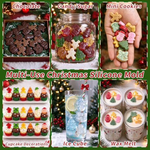 Mini Christmas Silicone Mold, 1Pcs Christmas Chocolate Molds - color: Green