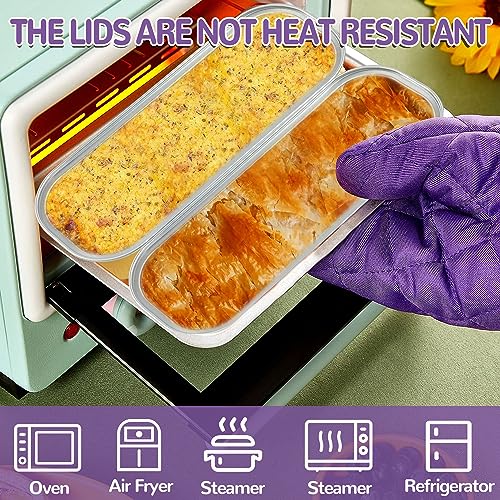60Pcs Aluminum Min Foil Bakingi Loaf Pans with Lids and Spoons - style: LoafPans-60pcs