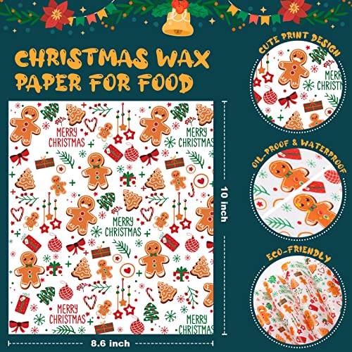 100 Pcs Christmas Wax Paper for Food - color: white biscuit