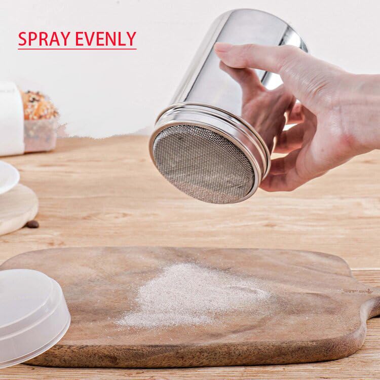 Stainless Steel Shaker Sifter Dispenser Duster Container, 1 Pack