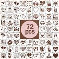 72 PCS 3x3 Inch Valentine‘s Day Stencils for Painting - Love red HeartKiss red RoseCupid's Arrow Reusable Valentine's Painting Templates on Wood, Glass, Fabric, Window Door Decor DIY Decoration - style: 72 PCS Valentine‘s Day