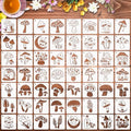 Augshy 56Pack Mushroom Stencils for Painting Moon Flowers Wall Decor 3 Inch - style: Mushroom