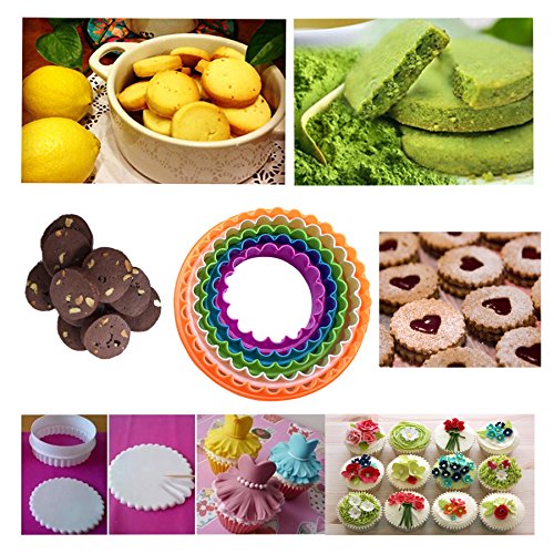 NELPLA Two Side Round Cookie Cutters,Biscuit Cutters and Fondant cake Cutters, Set of 6 PCS, Assorted color