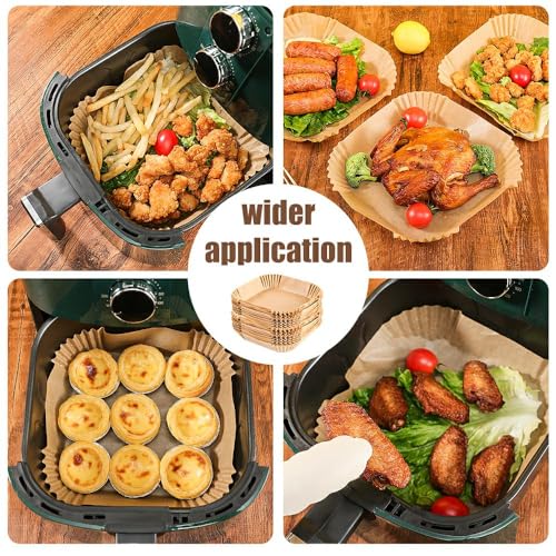 7.5 Inch Air Fryer Parchment Paper Liners Square,150 Pcs Non-stick &Oil-proof Air Fryer Liners Disposable for 2-5 QT Frying,Baking,Roast (Pack of 2) - size: 7.5"Square-150pcs (Pack of 2)