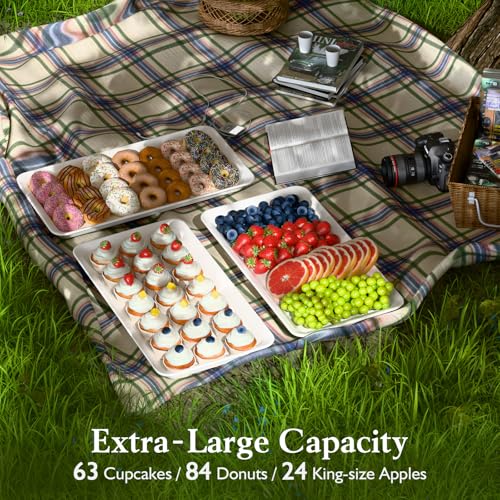 Bumusty Large 3-Tier Melamine Serving Tray Set, 17 x 8.7 in, Gold Stand - color: Gold, size: 17" x 8.7"