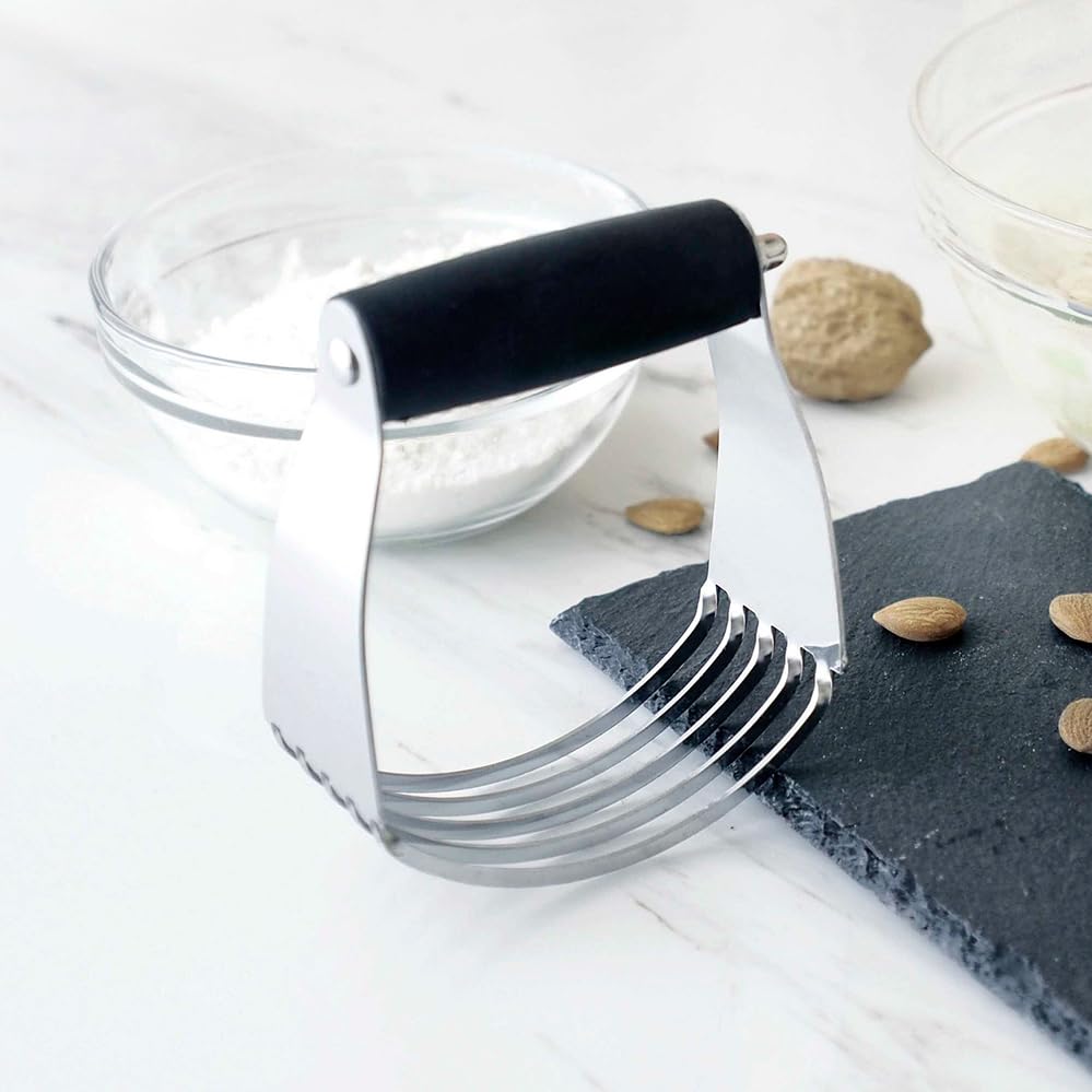 Dough Blender, Professional Heavy Duty Stainless Steel Pastry Dough Cutter Butter Cutter with Blades (1, Black) - color: Black