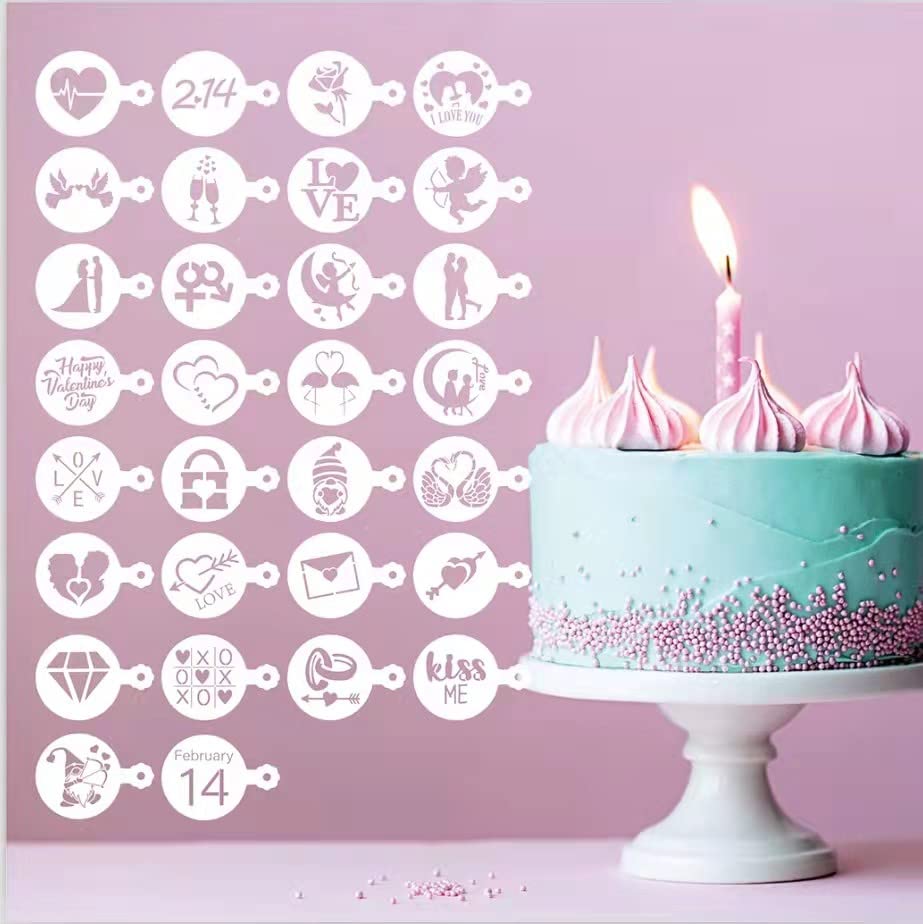 46 Coffee Stencils+2 Mesh Powder Shakers, Cake Baking Templates Coffee Decoration Stencils Coffee Art Template Coffee Mold Tool for Christmas Thanksgiving Cake Coffee Cappuccino - size: 46 Coffee Stencils + 2 Powder Shakers