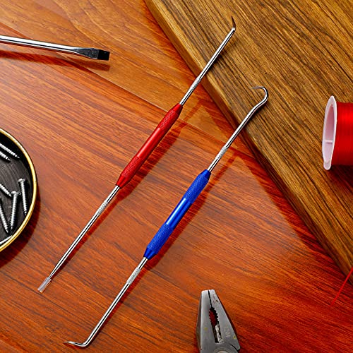 Zhehao 4 Pcs Double Pointed Scriber, 8.3" Metal Scribe Hook & Pick Tool Set