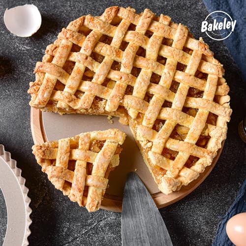9-Inch Round Tart Pan with Loose Removable Bottom, Non-Stick Carbon Steel Quiche Pan for Oven Baking (Champagne Gold) - size: 9" Round (Champagne Gold)