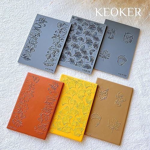 Keoker Polymer Clay Texture mats, Clay Texture Mat for Making Earrings Jewerly, Polymer Clay Earrings Tools (Fall Texture Sheet 2) - color: Fall texture sheet 2