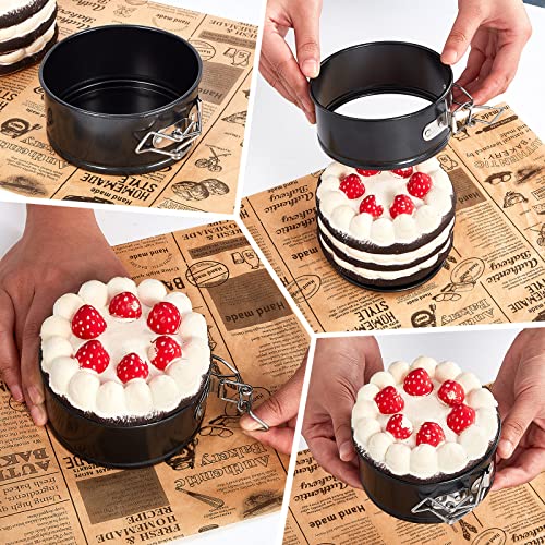 Sunnyray 8 Pcs 4 Inch Springform Pans Mini Cheesecake, Black - color: Black