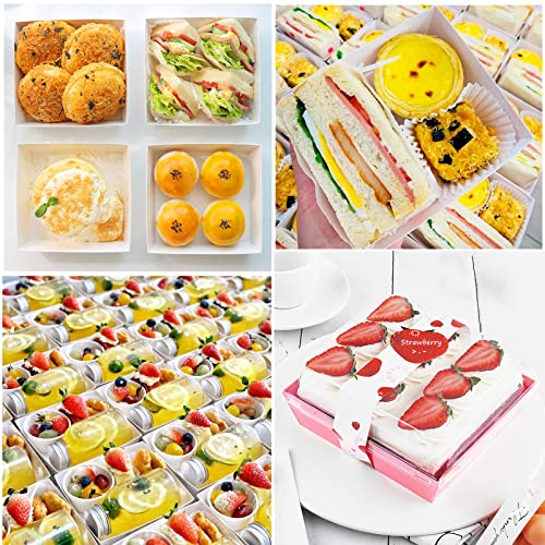 Ocmoiy Charcuterie Boxes with Clear Lids, 5 Inches, 100 Pack, Pink - color: Pink