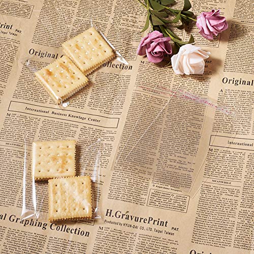 FASHEWELRY 1000Pcs Clear Plastic Cello Treat Bags Self Sealing OPP Cellophane Poly Bags 3.9x4.1 Sealed Size for Wedding Party Candy Cookies Soap Candle - size: 3.9x4.1"