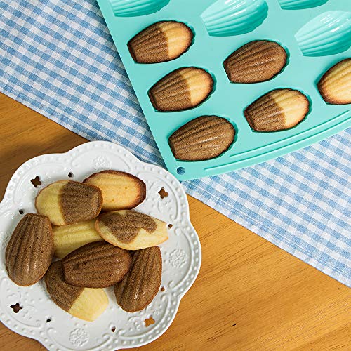 Webake Madeleine Pan 18 Cavity Silicone Madeleine Mold for Small Cake, Candy and Cookies - style: Madeleine