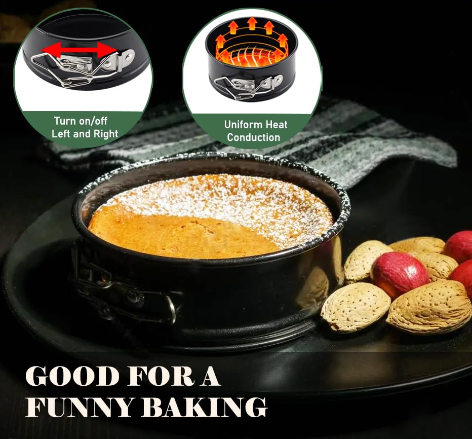 4 Pack Springform Pan Set 4, 7, 9,10 Inch Nonstick Baking Mold Cheesecakes - size: 4", 7", 9", 10" - 4 Pack Cake Pan Set