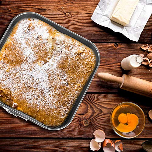 Lemengtree Springform Pan,3 Pcs Non-stick Square 8 inch/9 inch/10 inch Bakeware,Cheesecake Cake Pan with 50 Pcs Parchment Paper Liners(3 Pieces)