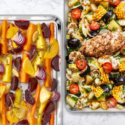 Homikit 1PC 18 x 13 Inches Stainless Steel Half Baking Sheet Pan, Non Toxic - size: 17.5x13x1