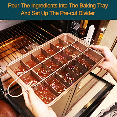 Brownie Pan with Dividers, All Edges, Nonstick, 18 Brownies