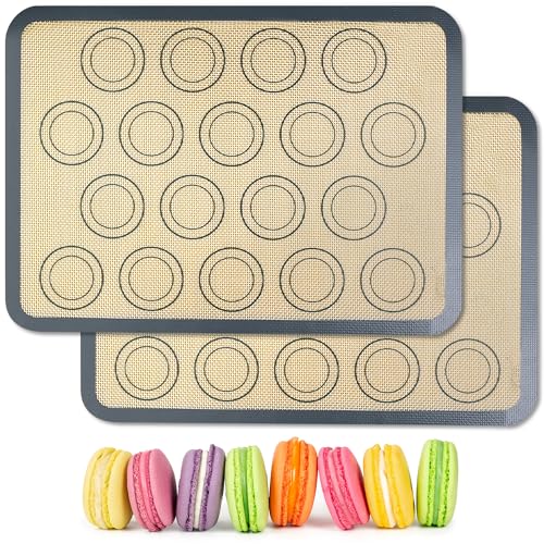 HOOMIL Macaron Silicone Baking Mats, 13 x 9 Inch, 2-Pack - size: 13" x 9"