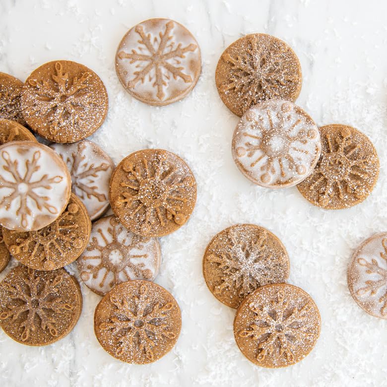 Nordic Ware Snowflake Cookie Stamps (Set of 3), Sturdy Cast Aluminium Cookie Stamp Set, Cookie Press Set Made in the USA, Sturdy and Durable Biscuit Maker Press Set - style: Snowflake