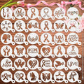 JULBEAR 36pcs Breast Cancer Awareness Cookie Stencils for Baking Party - style: Breast Cancer Style