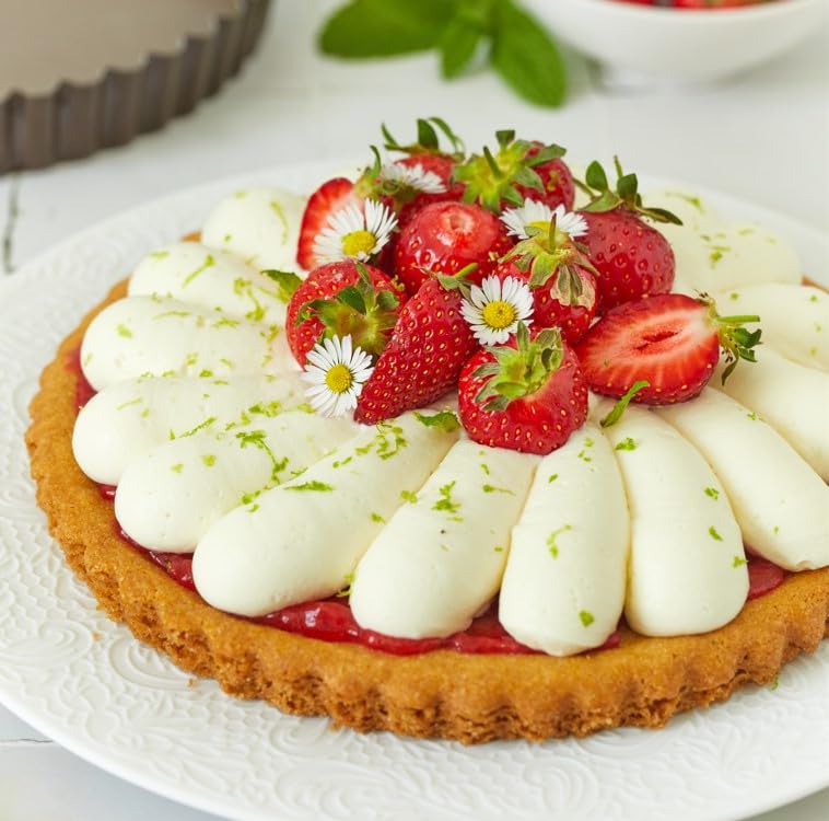 Gobel - Non-Stick Round Fluted Tart Mold/Quiche Pan with Removable Bottom - 8 1/2" - size: 8 1/2"