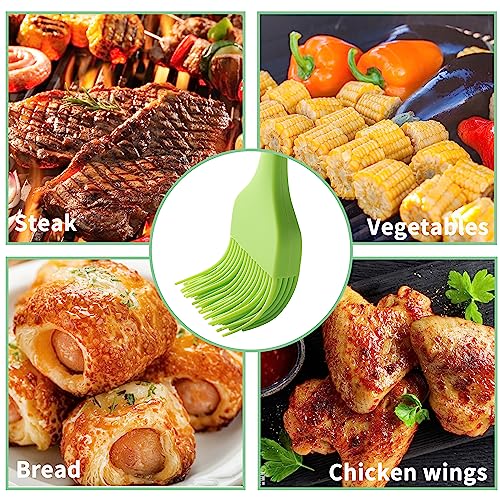 4PCS Silicone Basting Pastry Brush, MONGSEW Heat Resistant Food Brush Spread Oil Butter Sauce for BBQ Grill Baking Kitchen Cooking, BPA Free, Dishwasher Safe (Multicolor, 4 Pcs) - size: 10.2*1.7