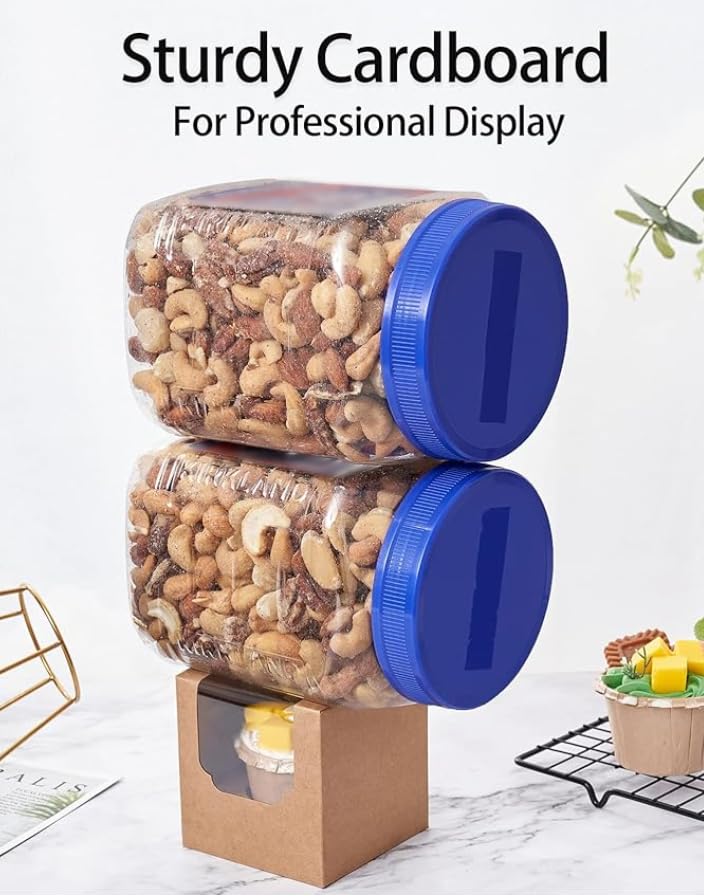 Happyhiram 100 Pack Brown Kraft Single Cupcake Boxes with Inserts & Window - color: Kraft Brown, size: 100-Count