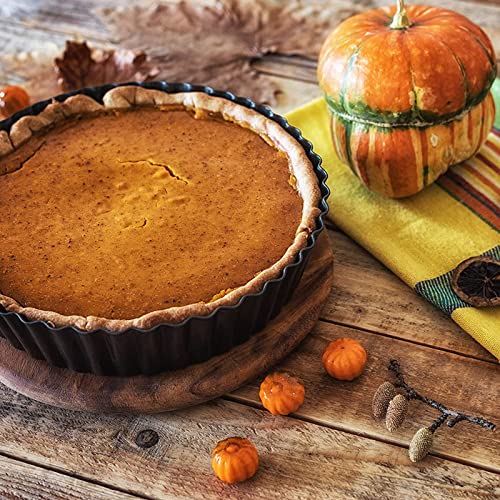 2 Pack 9.4 × 2 Inches Nonstick Tart Pan with removable bottom, Quiche Pans for Baking, Carbon Steel Deep-dish Pie Pan with Removable Loose Bottom - size: 9.4" x 2"