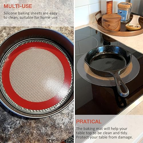 Round Silicone Baking Mat for 8 Inch Cake Pan, 3 Pack - size: 3 Pack-Round-8 Inch