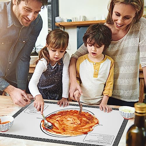 Silicone Baking Mat with Measurement, Non Stick Siliocne Pastrty Mat for Dough Rolling, Making Cookies, Macarons, Bread, Cake and Candy Reusable Fondant Mat Baking Supplies - color: Gray, size: 26"L x 16"W