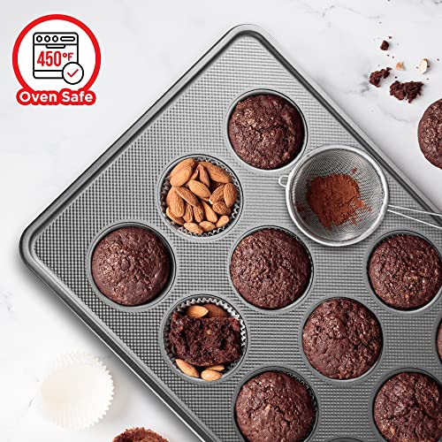 Bakeware Set – 8 Piece – Non-Stick Professional Home Bakeware – Multi Sized Baking Pan Set - Muffin Pan, Loaf Pan and More – Black - color: Black, size: 8 Piece Set