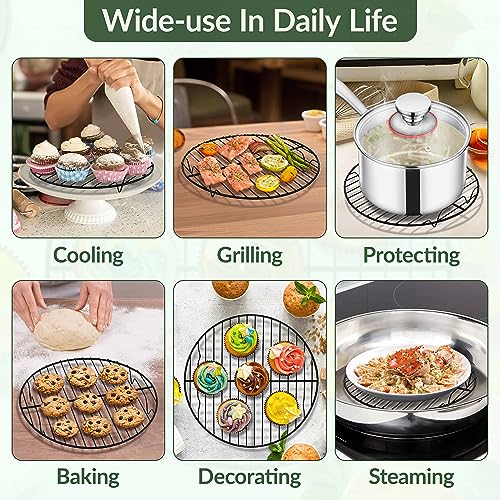 TeamFar Round Cooling Rack, 9" Non-stick Stainless Steel Baking Rack - size: 9"