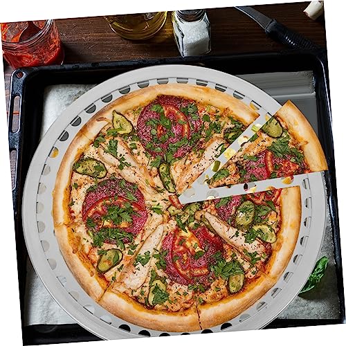Round Perforated Pizza Pan Stainless Steel 9.05 inch Silver