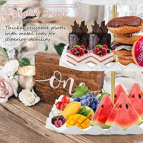 5 Pcs Dessert Table Display Set- 3 Tier Cupcake Stand & Serving Tray