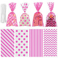 Aneco Pink Cellophane Bags 100 Pack 10.6 x 5.1 Inch - color: Pink
