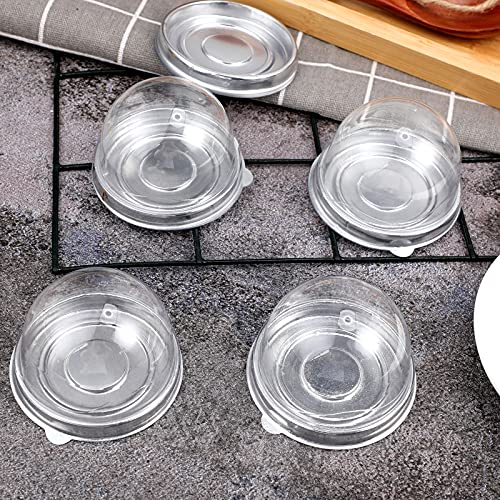 Patelai 150 Pcs Mini Cupcake Containers Clear Plastic Dome Boxes, Silver - color: Silver