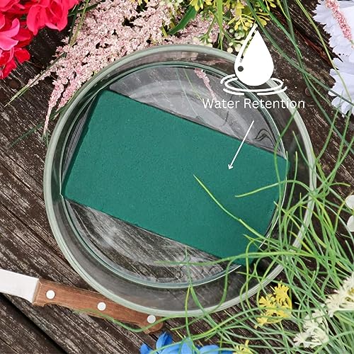 FLOFARE Green Wet & Dry Floral Foam Blocks for Fresh & Artificial Flower Arrangements, Plant Foam & Florist Supplies for DIYs, Arts, Crafts & Weddings - size: Pack of 6