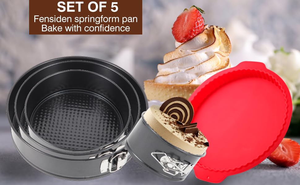 4-7-9-10 Inch Non-stick Springform Cheesecake Pan Set of 4