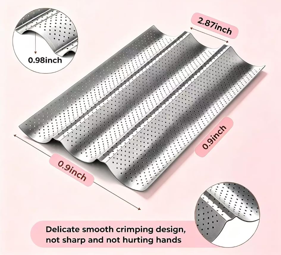 3-Slot French Bread Baking Pan