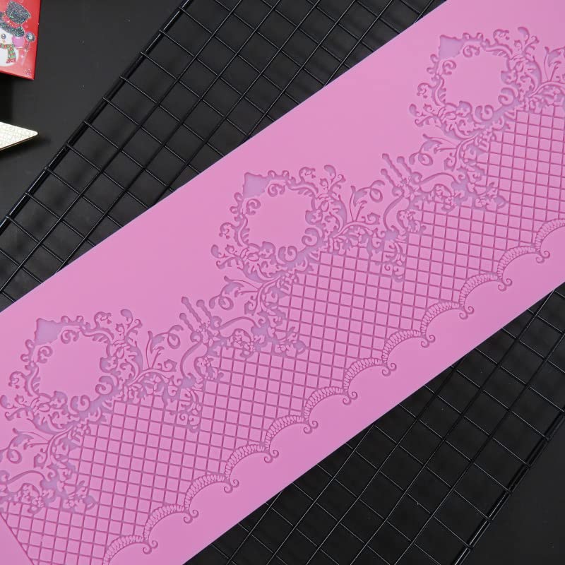 sugar edible heart Novelty Alcazar lace cake silicone Embossing Mat
