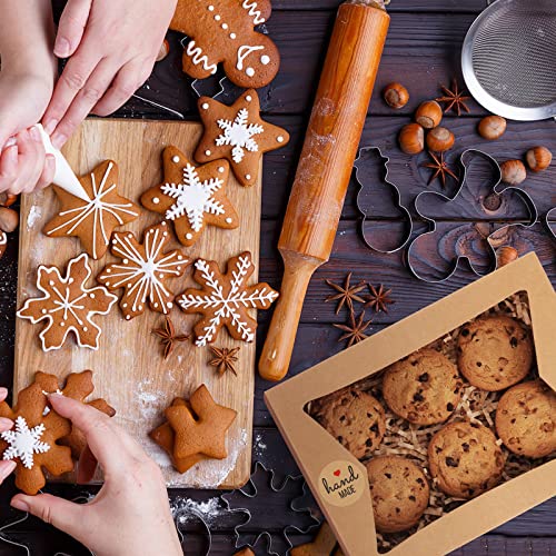Eupako 8x6x2.5 Cookie Boxes with Window, 24 Pack Auto-Popup Brown Treat Box - color: Brown