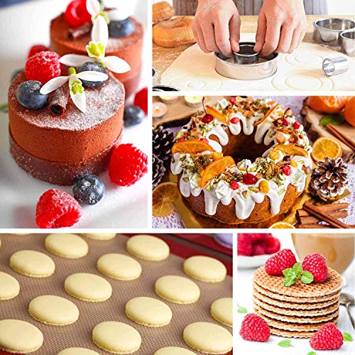 HULISEN Biscuit Cutter Set 11-Pc, Stainless Steel Round Cookie Cutters - style: 11 Sizes - Flat